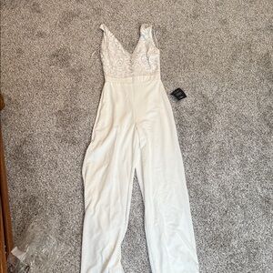 Lulu's Ivory Everlasting Amor Lace Jumpsuit